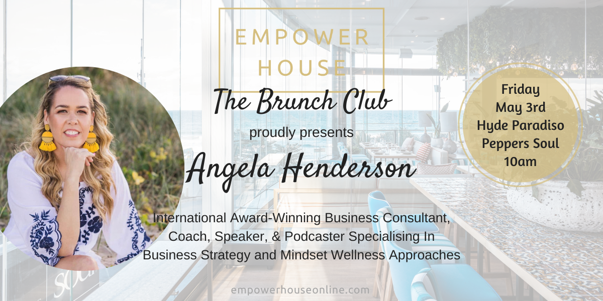 The Brunch Club presents Angela Henderson Friday May 3rd, at Hyde Paradiso